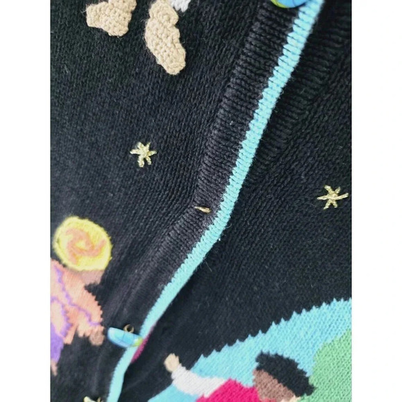 Storybook Knits Kids Children Around The World Peace On Earth Cardigan Sweater M - Picture 8 of 11